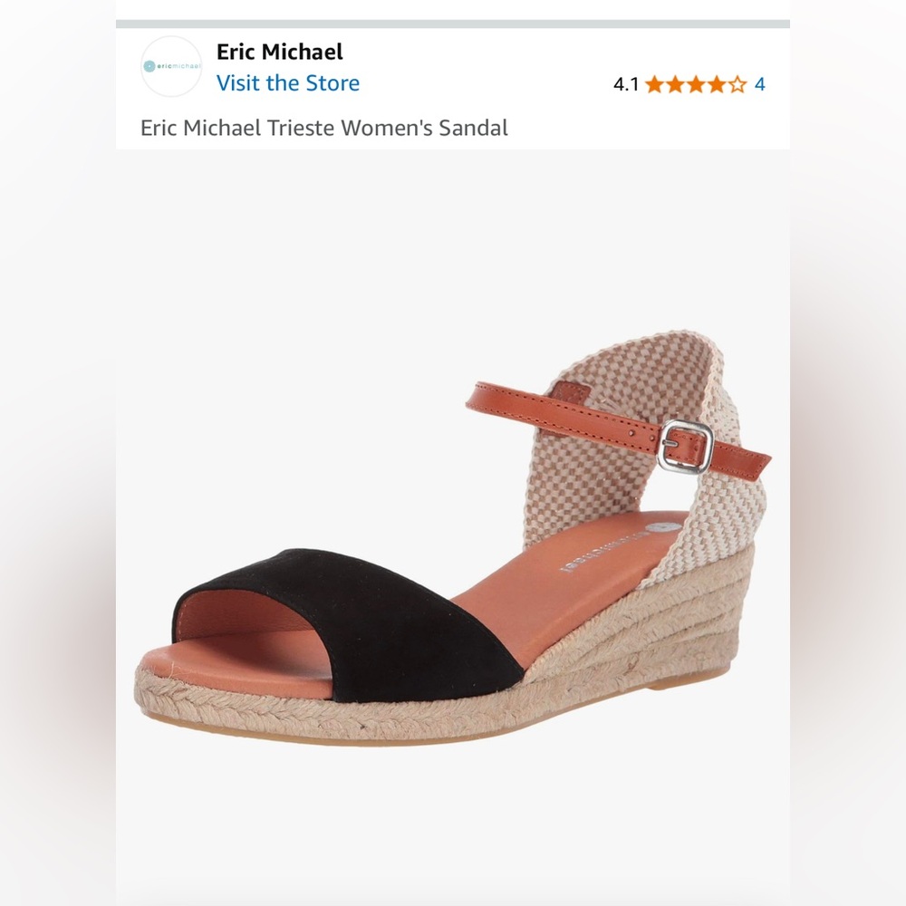 Eric Michael Trieste Wedge Sandal
Low Heel US Size 9.5 or EU size 40